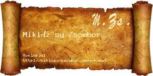 Miklósy Zsombor névjegykártya